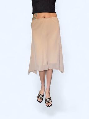 🤍✨ Vintage Y2K Beige Midi Skirt ✨🤍